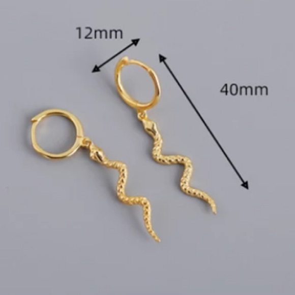🐍 Insta 18K gold plated snake earrings - Picture 9 of 9